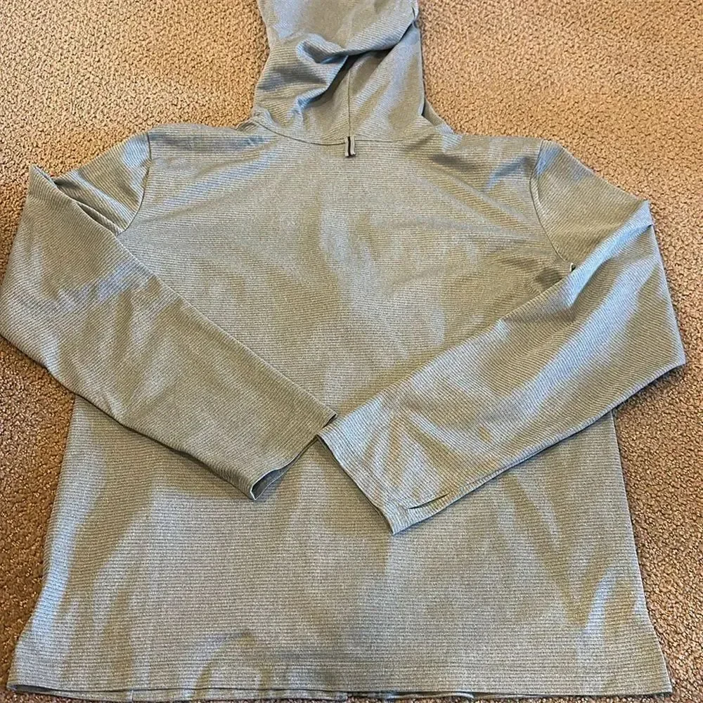 Nike Boys Dri Fit Grey Logo Zip-up Hooded Lightweight Shirt/Jacket - Size XL